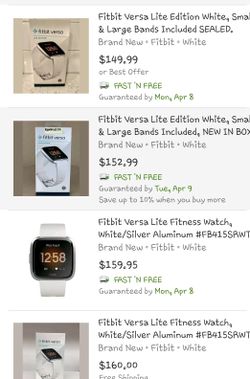 Brand New Sealed in Box Fitbit Versa Lite Edition White Classic