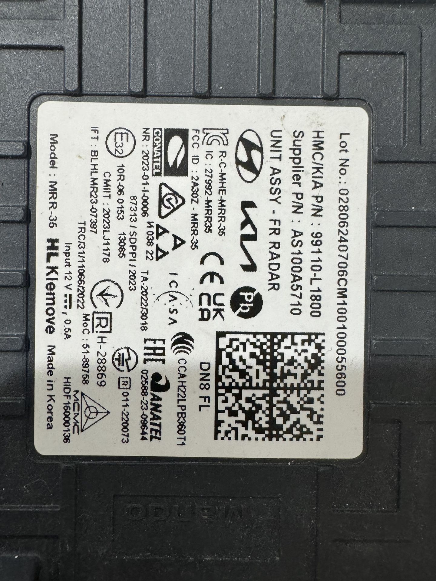 2024-2025 HYUNDAI SONATA FRONT RADAR DISTANCE SENSOR CONTROL MODULE 99110-L1800 OEM