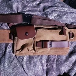 Canvas And Leather Sling/fanny Pack