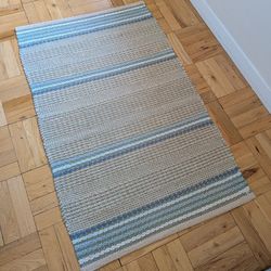 Rattan Rug Turquoise