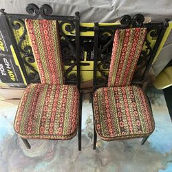 Vintage Wrought Iron Dining Set with Loveseat Bench 1960-70s