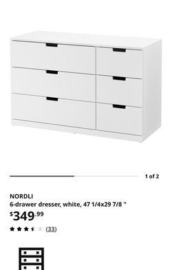 Nordli 6 drawer white dresser