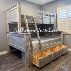 New Twin Bunk Bed With Drawers And Mattress 