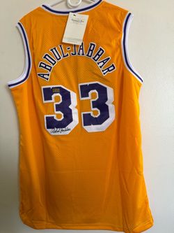 KAREEM ABDUL JABBAR SIGNED LA LOS ANGELES LAKERS AUTOGRAPHED JERSEY COA XXL 26-3