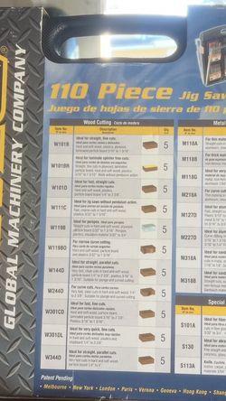 GMC Jig Saw Blade Kit 110 Pieces 