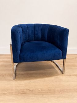 Morden Contemporary Blue Velvet Accent Chair