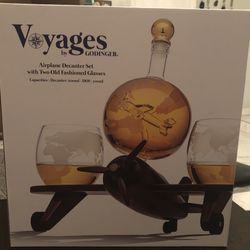 Voyages By Godinger Decanter And Old Fashioned Glasses