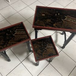 Antique Nesting Asian Tables