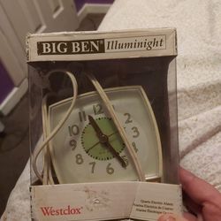 Big BEN ILLUMINIGHT ALARM CLOCK BY WESTCLOX VINTAGE DATED 1967 NEW IN BOX MAKE OFFER Thumbnail