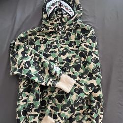 BAPE ABC Camo Shark Full Zip Hoodie Green