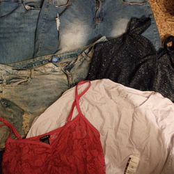 6 Piece Clothing Bundle Size 2x Jeans,Skirt,Shorts,Tanks,Top
