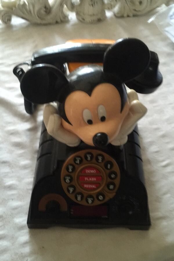 Mickey Mouse phone clock radio alarm clock Missing power supply
