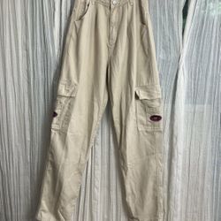 Wake Jeans Y2K Vintage Khaki Cargo Pants High Waisted Wide Leg Jeans XS