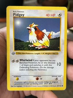 1999 Pokémon TCG Pidgey Base Set Grey Stamp 1st Edition  57/102  WOTC vintage MP