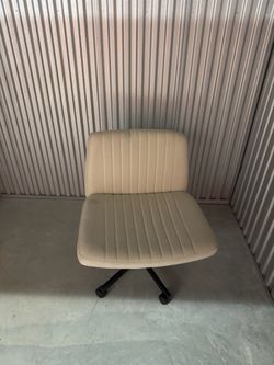 Cream Beige Armless Vanity Chair