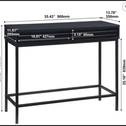 Brand New 35ln. Black Wood Console Table