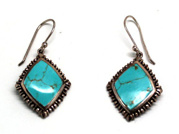 Ladies Turquoise/Sterling Silver Earrings