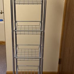 6 Tier Gray Metal Wire Shelf