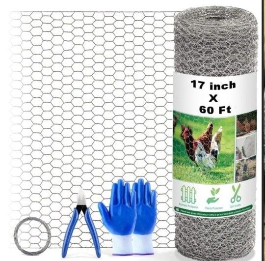 Chicken Wire Fencing Mesh 17" x 60