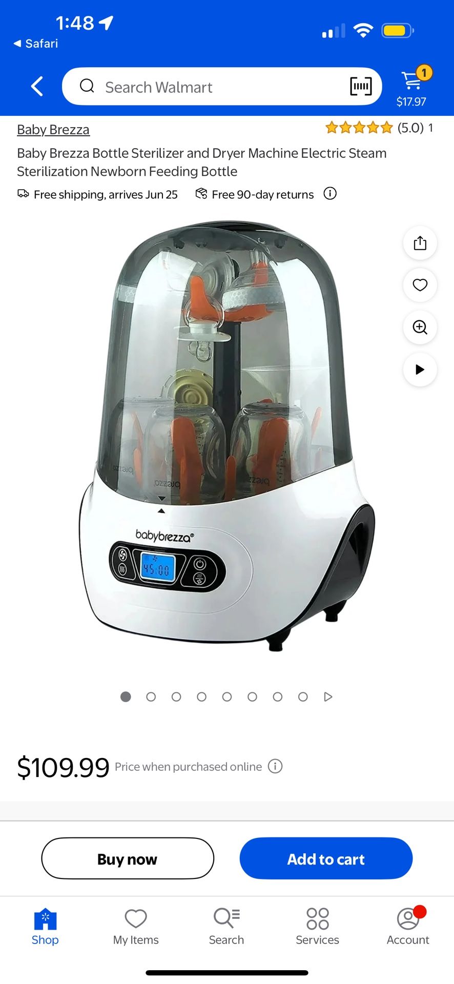 Baby Brezza Steralizer/Dryer