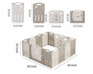 Baby Playpen, Foldable Playpen for Babies and Toddlers,13 Panels Baby Play Pen Large Baby Play Yard, Portable Baby Fence Play Area Baby Gate Playpen S