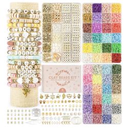 Dowsabel Clay Beads 3 Boxes Bracelet Making Kit