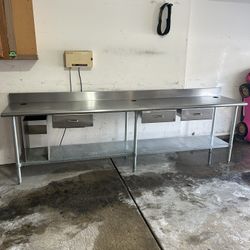 120x24 Stainless Steel Work Prep Table 