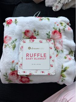 Floral Ruffle baby blanket