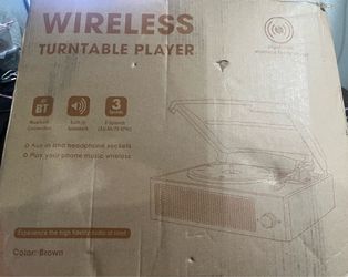 Brown Wireless Turntable Player