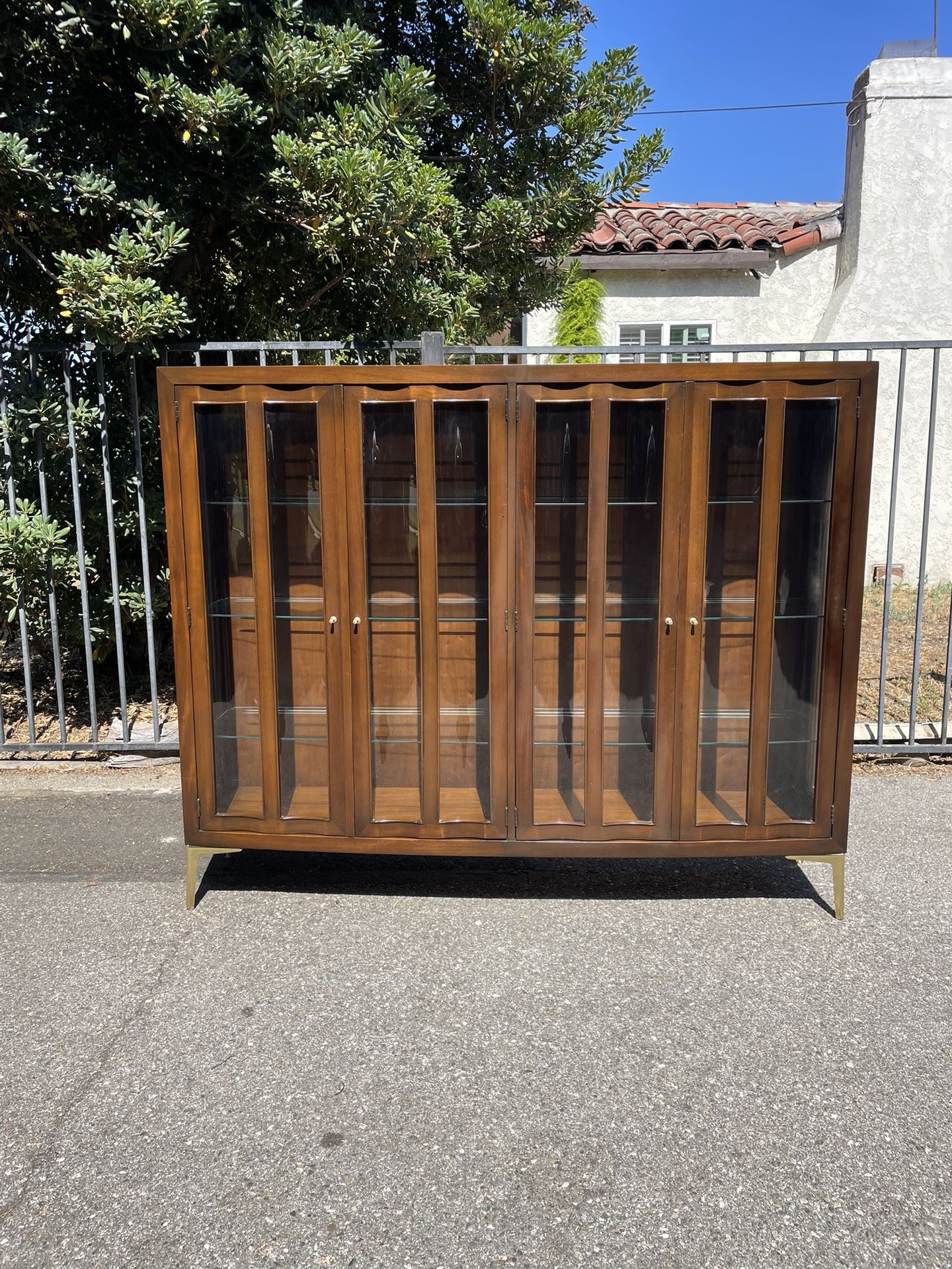 Mid century display hutch