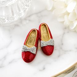 MINT Vintage Signed ART Ruby Red Slippers Brooch Pin - Wizard of Oz
