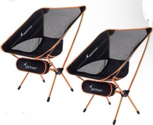 Sportneer Portable Lightweight Folding Camping Chairs, 2-Pack