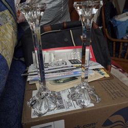 Tapered Glass  Candle Holders