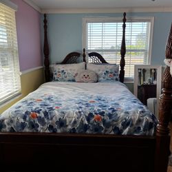 Queen Bed frame, with dresser and 2 night stands 