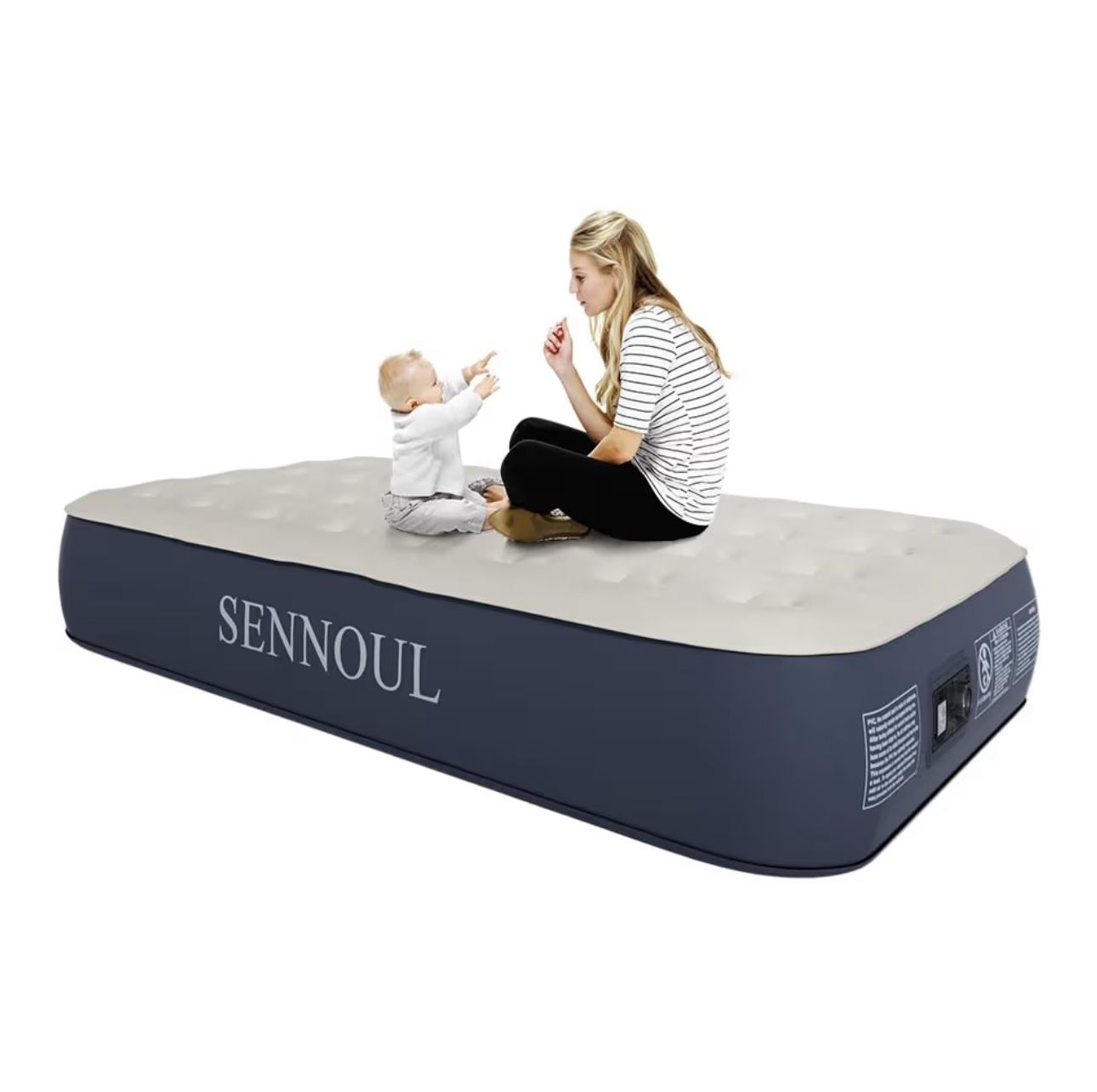 Air Mattress Twin, 13"/550lbs Max with Built in Pump 2 Mins Quick Self Inflatable All Night Stability No Lost Air No Peculiar Smell Blow Up Bed