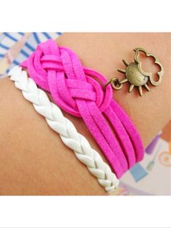Leather style sun and cloud bracelet