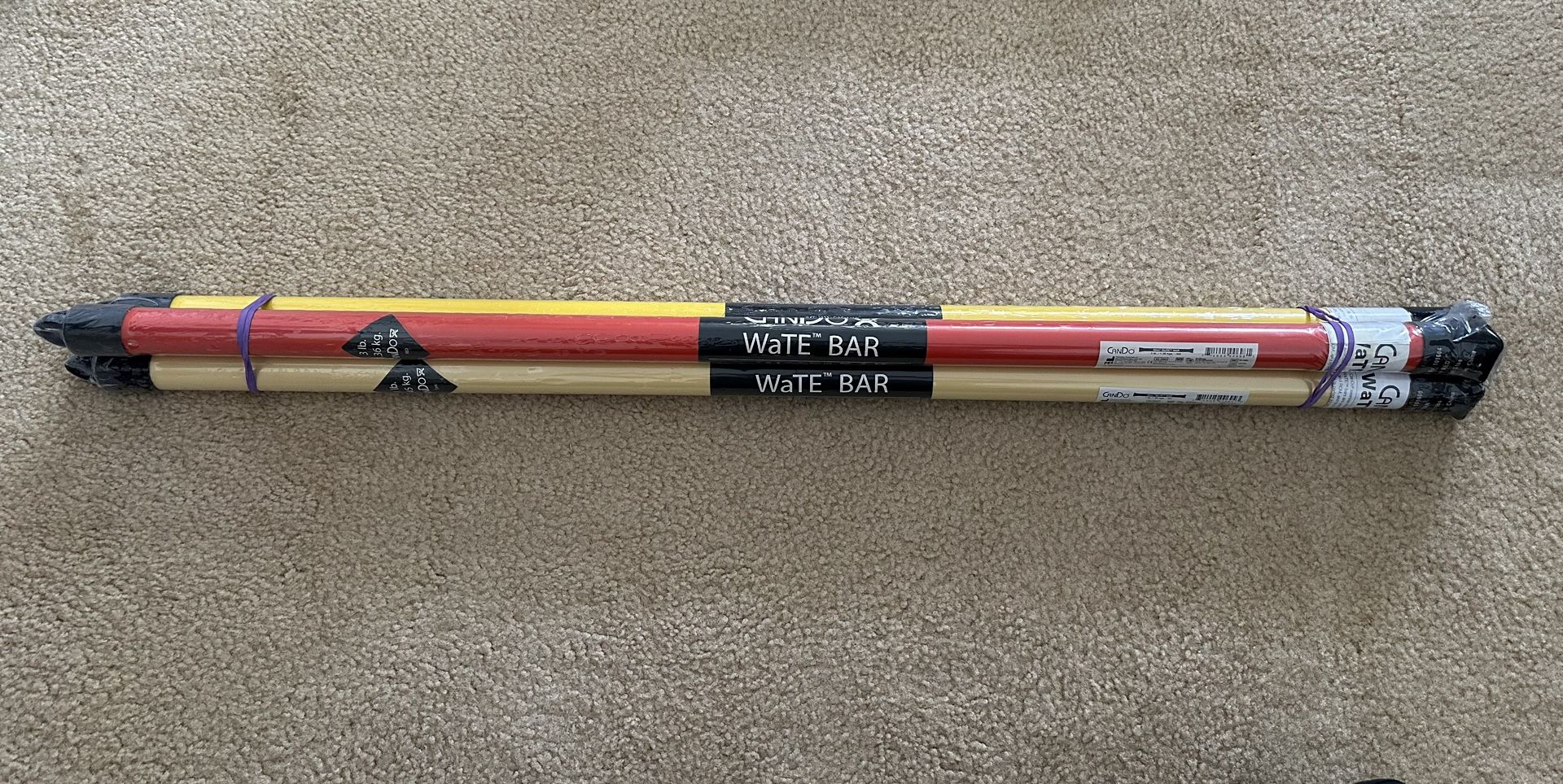 CanDo Slim WaTE Weighted Bars Bundle (1, 2, & 3 Lbs)