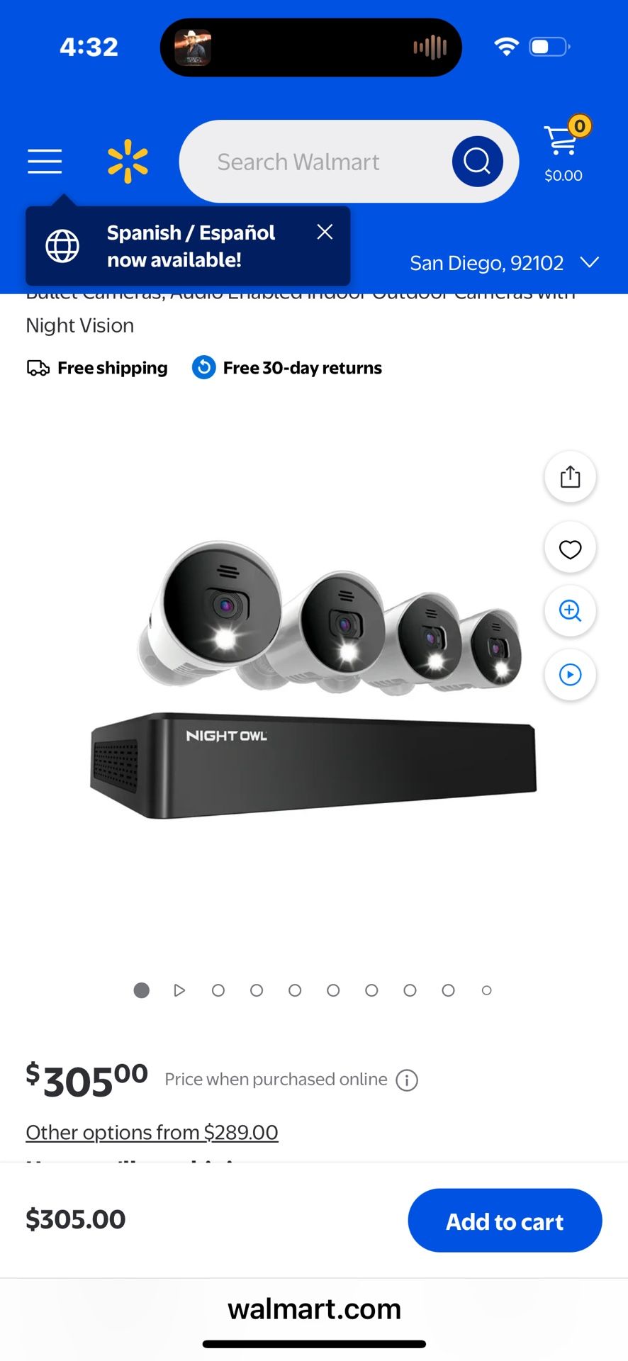 Night Owl Security Camera System CCTV, 8 Channel BT DVR