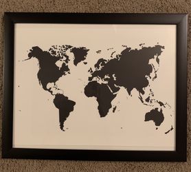 Framed World map print