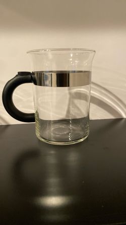 Set Of 4 Boding Glass Coffee Cups With Black Handles 