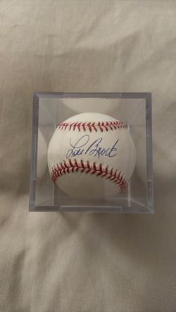 Lou Brock Autographed Baseball with Notarized COA / Affidavit HOF