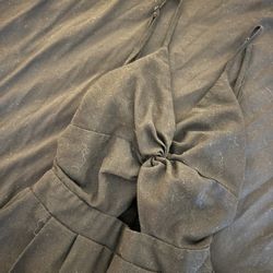 Black Fashion Nova Flowy Open Tie Back Shorts Jumpsuit 