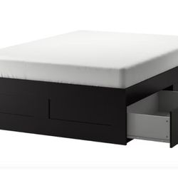 IKEA  Platform  Bed, 4 Drawers, Queen