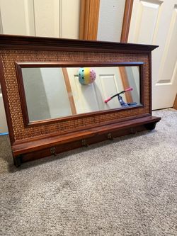 Wooden key ring mirror