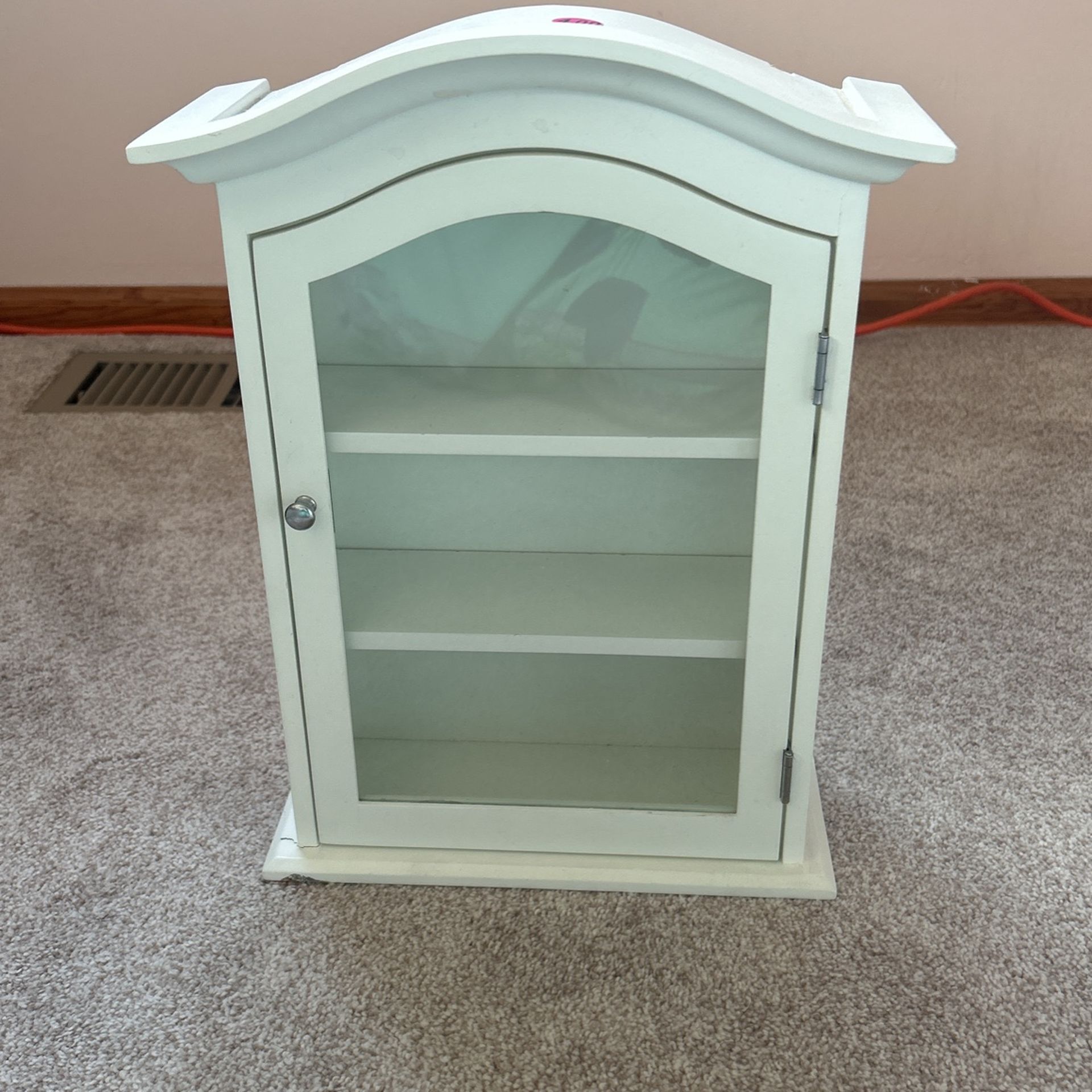 Small Glass White Cabinet 