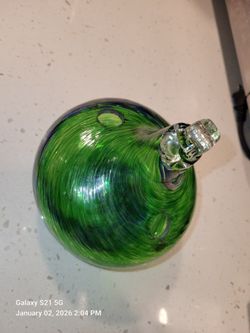 Vintage Hand-blown Glass And Handmade Ceramic Vase