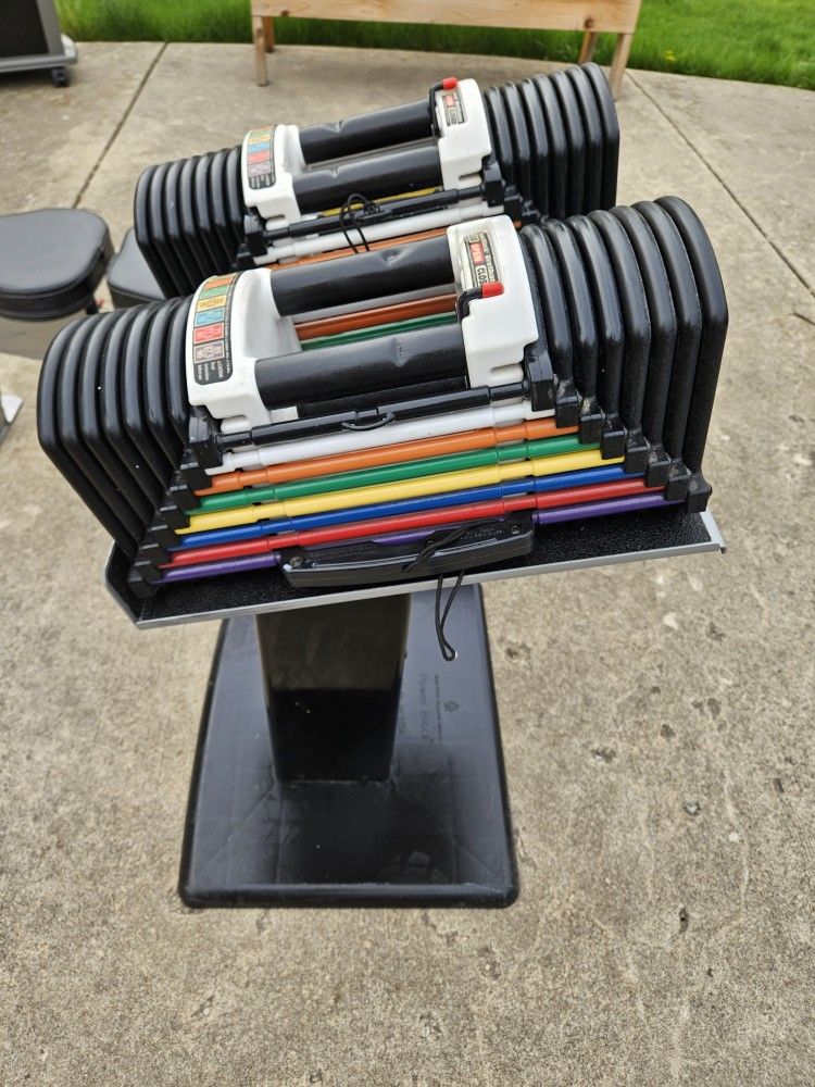 Powerblock Adjustable Dumbells 10lbs To 90lbs