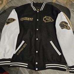 Custom One Of A Kind KANSAS CITY CHIEFS Varsity Jacket/coat Wool/leather XXL