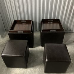 2 Ashley Furniture (contact info removed) Cubit Flip Tray Ottoman with Small Chairs