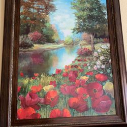 Large Framed Floral Picture 